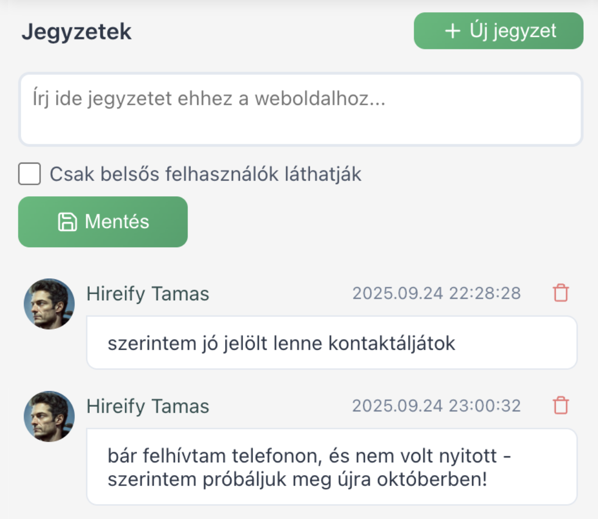Jegyzetek weboldalakhoz